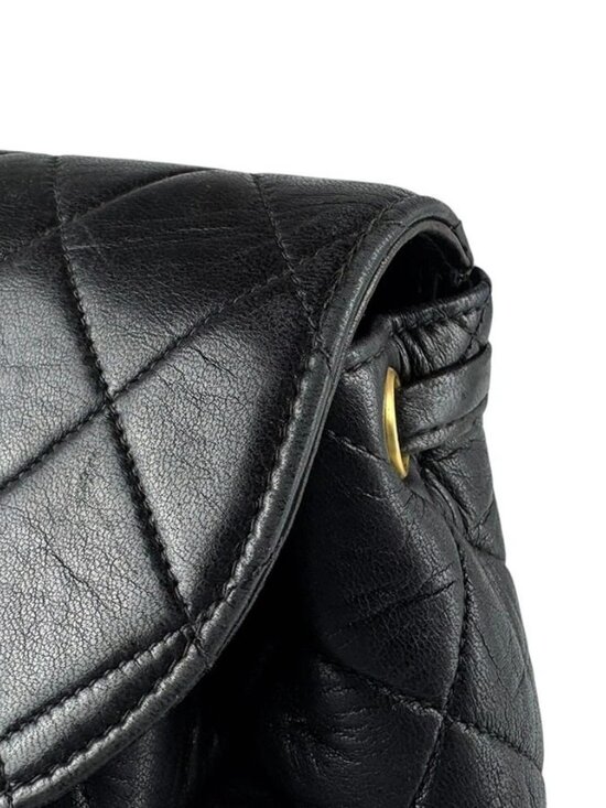 CHANEL Matelasse Backpack Black/Gold Leather/Metal -